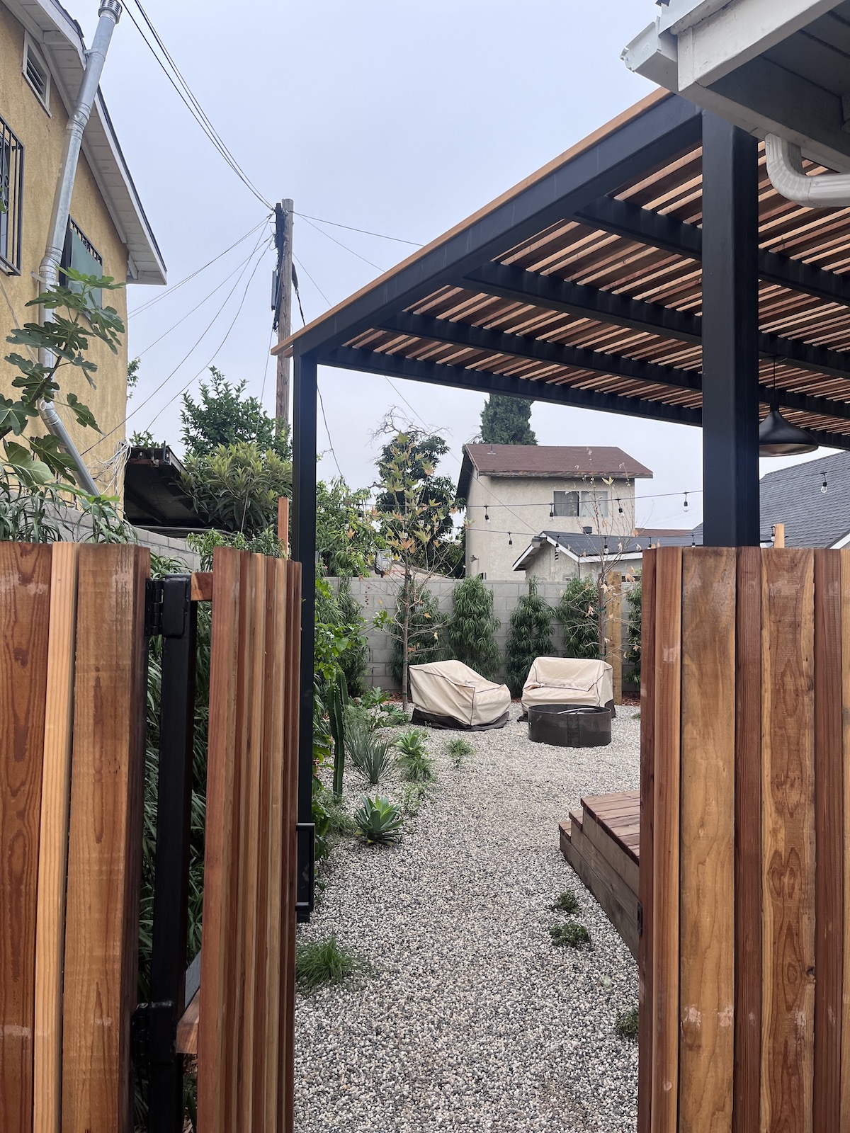 Entrance to a custom backyard remodel in Los Angeles