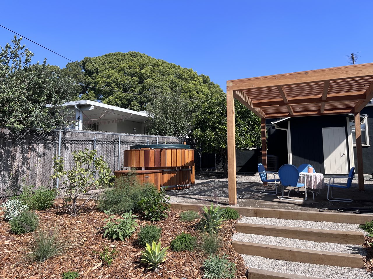 Cedar pergola & hot tub