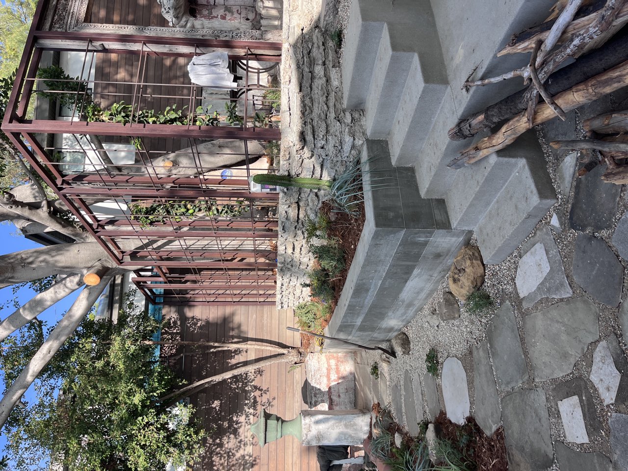 Concrete steps & flagstone path