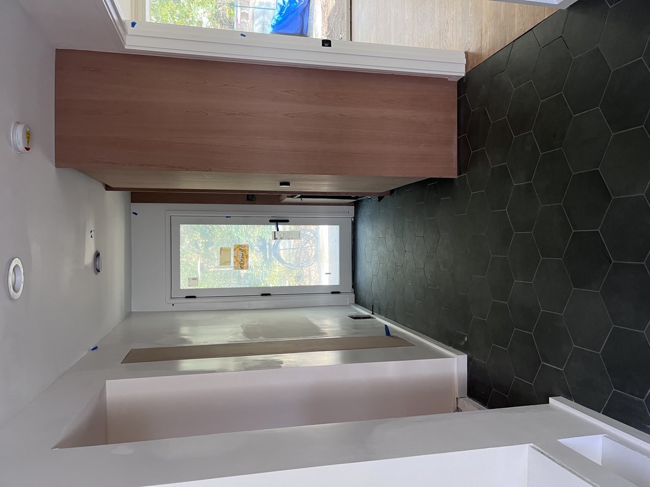 Hexagon tile hallway remodel