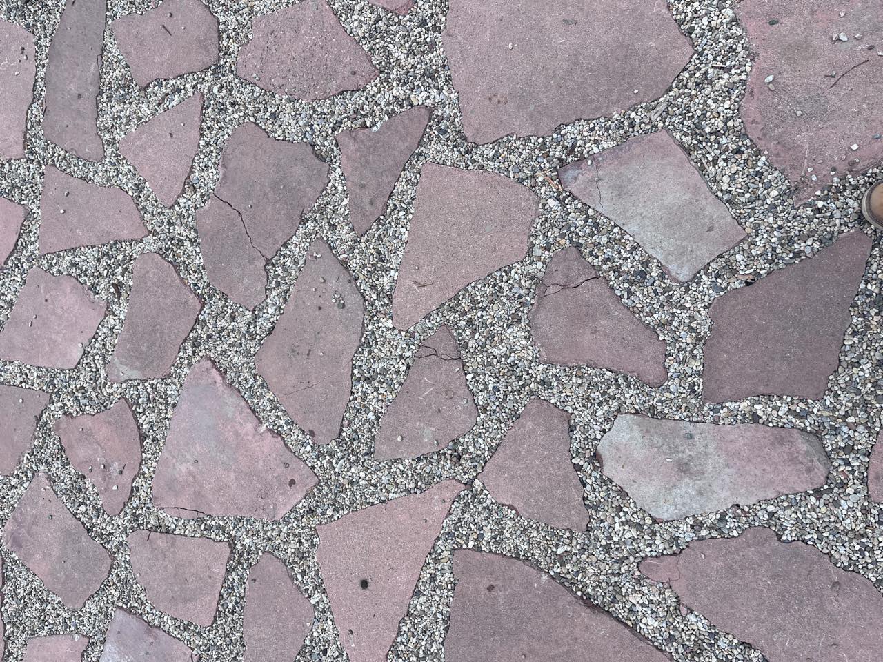 Red flagstone paving detail