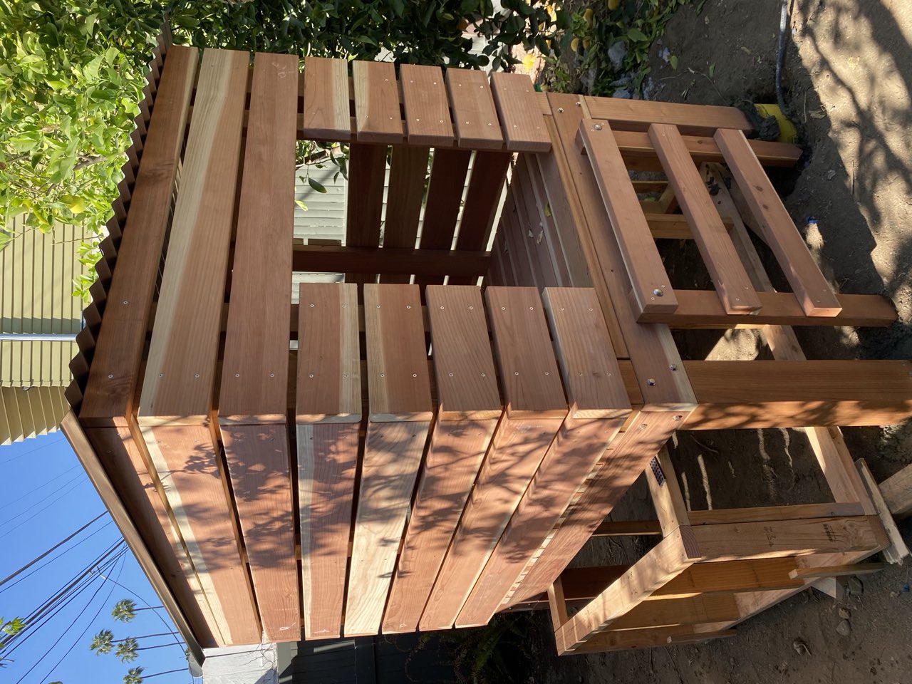 Redwood kids' playhouse